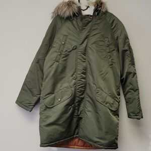 New American Eagle Women's winter Green puffer Jacket coat XS